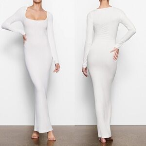 NEW Skims soft lounge dress ribbed white size medium